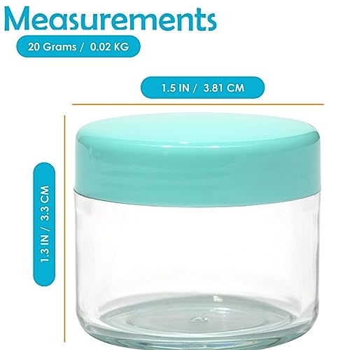 Houseables 20 Gram Jar, 20 ML Jar, 12 pcs, Multicolor, BPA Free, Cosmetic Sample Empty Container, Plastic, Round Pot Screw Cap Lid, Small Tiny 20g Bottle, for Make Up, Eye Shadow, Nails, Powder, Gems - Image 2