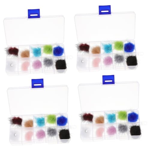 Housoutil 4 Boxes Nail Set Nail Decor Nail Accessories Nail Stamper Kit Nail Pompom Magnet Puff Nail Art Pompom Nail Tech Must Haves Nail Ornaments Nail Polish Kit Fluffy Decorate 3d Velvet