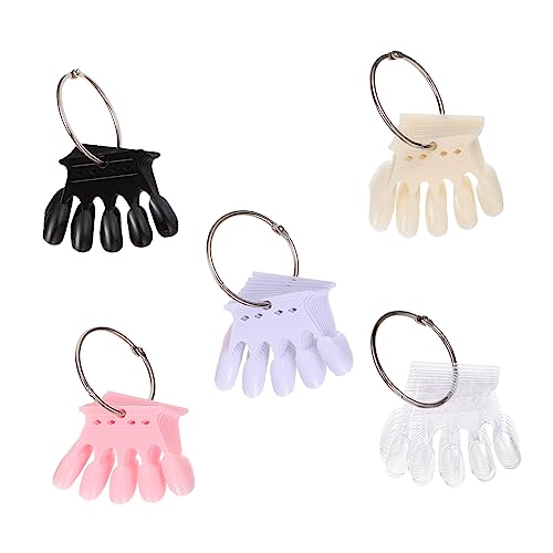 Housoutil 5pcs Nail Contrast Color Card Nail Polish Color Chart Nail Display Practice Cards Nails Art Supplies Nail Color Contrast Tools Graphics Card Manicure Stainless Steel