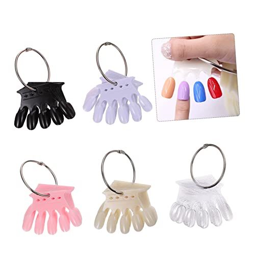 Housoutil 5pcs Nail Contrast Color Card Nail Polish Color Chart Nail Display Practice Cards Nails Art Supplies Nail Color Contrast Tools Graphics Card Manicure Stainless Steel - Image 5
