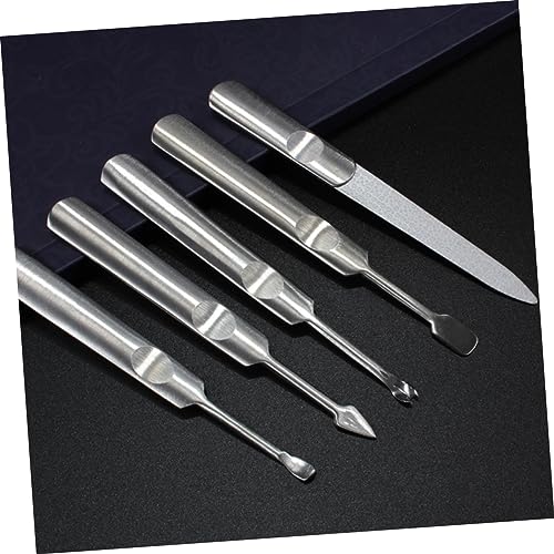 Housoutil Dead Skin Shovel Dead Skin Fork Removal Fork Manicure Cuticle Under Nail Cleaner Tool Gel Nail Polish Remover Nail Stamping Tool Nail Art Tools Trimmer Dead Skin Remover Edge Care - Image 6