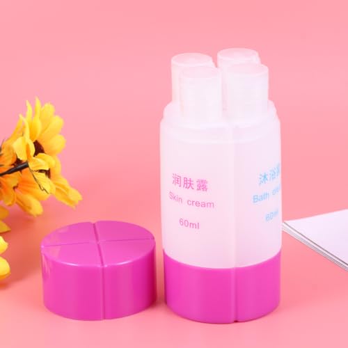 Housoutil Travel Bottle, 4-in-1 Leak-Proof Bottle for Travel Gym Camping, Carry-On Travel Toiletries Bottle Travel Accessories for Shampoo Conditioner Lotion Body Wash -Purple - Image 2