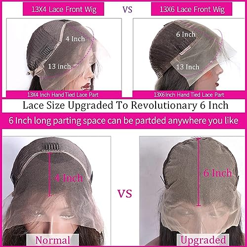 Hswpawk 13x6 Deep Wave Lace Front Wigs Human Hair HD Transparent Lace Front Wigs Human Hair Pre Plucked 180% Density Glueless Wigs Human Hair with Baby Hair Natural Hairline Deep Curly Wigs 32 Inch - Image 4