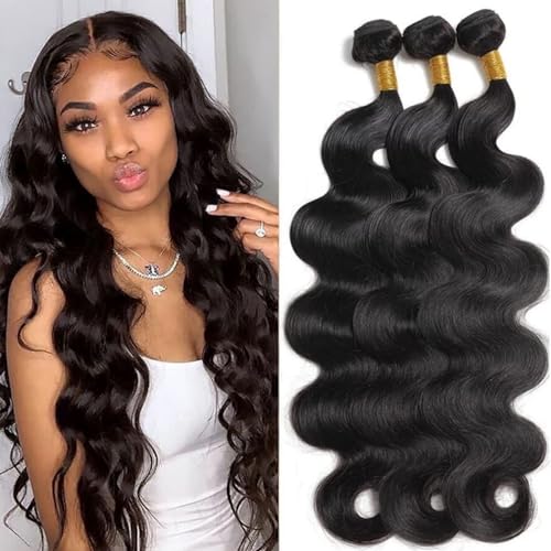 Human Hair Bundles Body Wave Bundles Human Hair 20 22 24 Inch 10A Grade 100% Unprocessed Brazilian Virgin Hair Body Wave 3 Bundles Human Hair Extensions for Black Women Natural Color