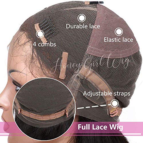 Human Hair Full Lace Wigs for Women Virgin 10A Natural Baby Hair 150% Density Pre Plucked Kinky Straight Human Hair Wigs Bleached Knots Kinky Straight Natural Color 12" Medium Cap Wig - Image 5