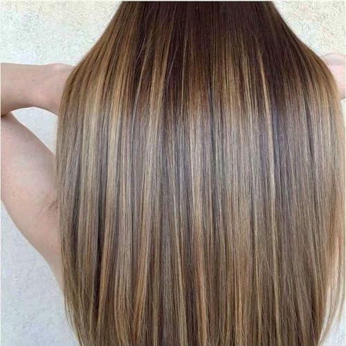 Human Hair Straight Long Wig Ombre Blonde Mix Highlights #2/27 Colored 13X6 HD Transparent Lace Front Wig With Baby Hair 100% Virgin Glueless Brazilian Hair 150% Density For Black Women 18 Inches - Image 2