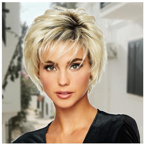 Human Hair Womens Short Wigs Blonde Wig For White Women Human Hair Dark Brown Casual Wig