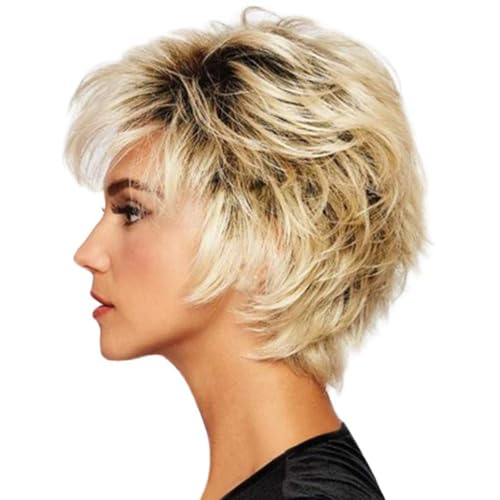 Human Hair Womens Short Wigs Blonde Wig For White Women Human Hair Dark Brown Casual Wig - Image 4