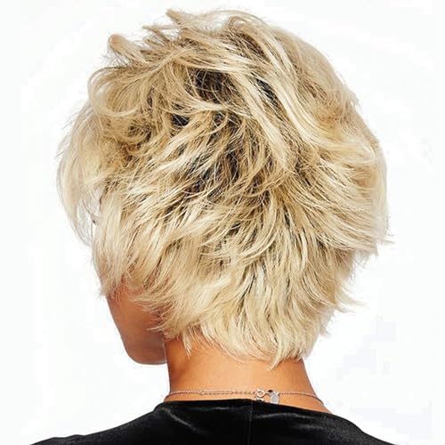 Human Hair Womens Short Wigs Blonde Wig For White Women Human Hair Dark Brown Casual Wig - Image 6
