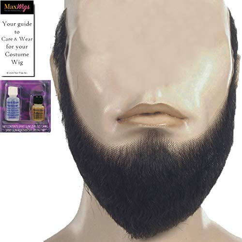 HX4 Full Face Lincoln Beard White Medium with Wig and Spirit Gum Remover Kit - Image 3