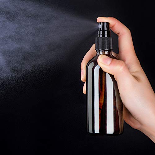 Hydior 4oz Amber Glass Spray Bottle for Essential Oil, Empty Fine Mist Spray Bottle, 6 Pack - Image 2