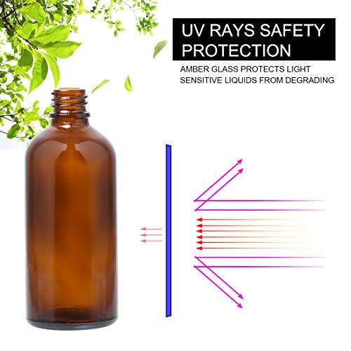 Hydior 4oz Amber Glass Spray Bottle for Essential Oil, Empty Fine Mist Spray Bottle, 6 Pack - Image 5