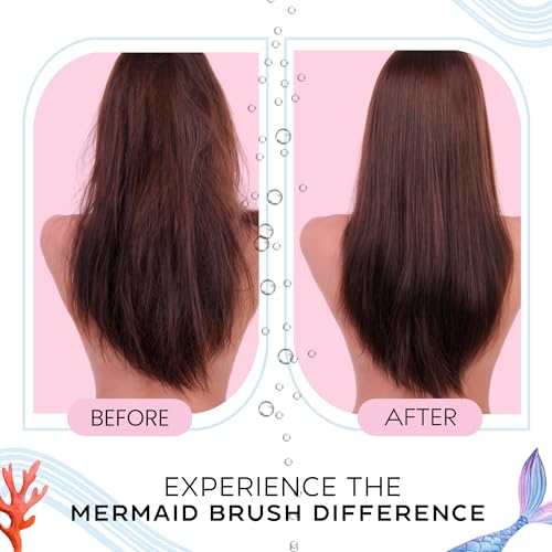 I Love My Hair Detangler Brush - For All Hair Types - Wet or Dry Hair - Mermaid Series - Medium Size - Green - Image 8