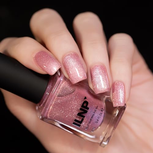 ILNP Pink Suede - Delicate Pink Magnetic Holographic Nail Polish - Image 3
