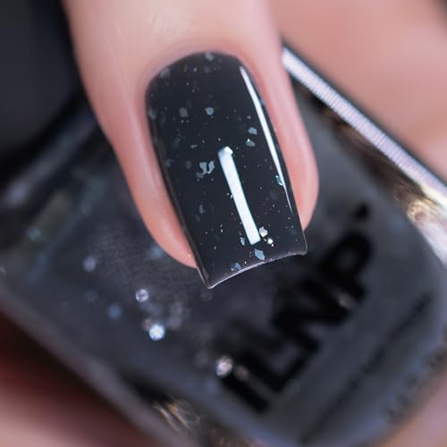 ILNP Thundercloud - Dark Grey Flakie Shimmer Nail Polish - Image 2