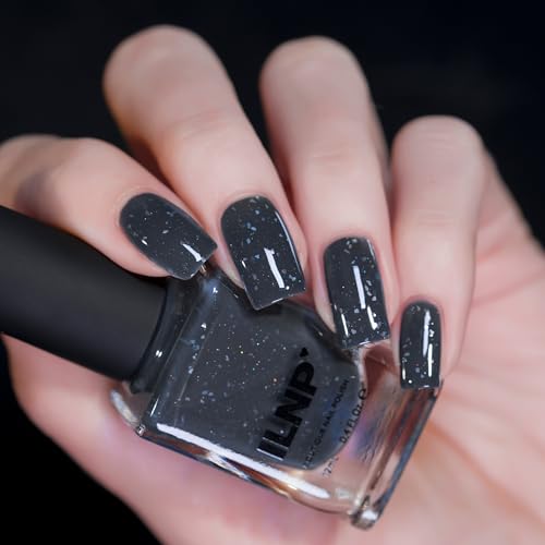 ILNP Thundercloud - Dark Grey Flakie Shimmer Nail Polish - Image 3