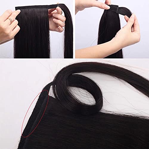 ILUU 24 Inch Orange Red Straight 100g Synthetic Clip-in Ponytail Hair Extension - Image 4