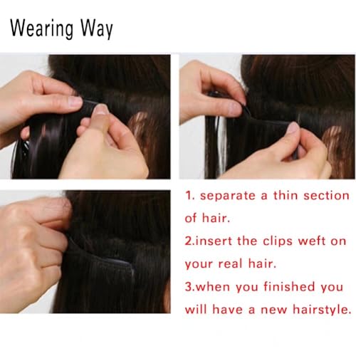 iLUU Hot Purple Color Clip in Hair Extensions 22" 7pcs Full Head Thick Straight Synthetic Hairpieces 100g 16 Clips ins Hair Extension Women Wig for Women Party Cosplay Daily Use - Image 4