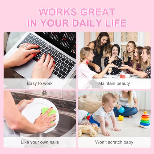 iMABC Press on Nails Metallic Mirror Sliver Fake Nail |UV Medium-short Square False Nails | Glue Acrylic Decoration Manicure Gift for Girls Women Wear 24Pcs - Image 2