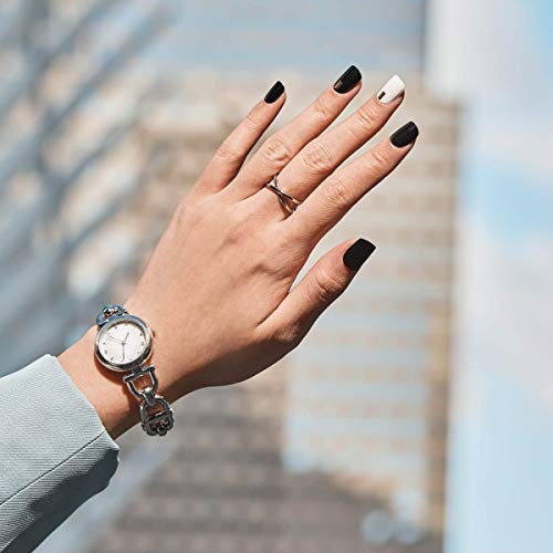 Midnight Drive Black White Short Squoval Press On Nails 30 Piece Set - Image 4