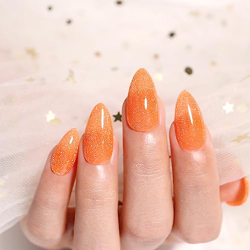 Imtiti 0.5 fl oz Orange Yellow Reflective Glitter Diamond Shimmer Gel Nail Polish - Image 3