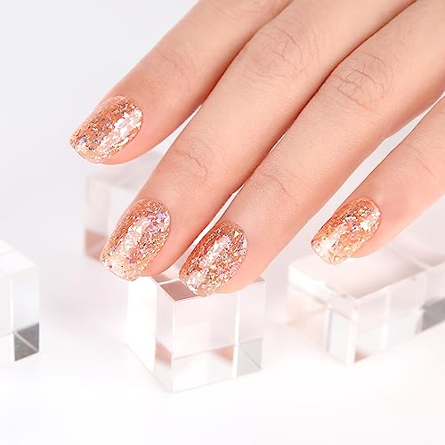 Imtiti Gel Nail Polish, 1Pcs 0.5 fl oz Clear Nude Glitter Nail Polish Soak Off UV LED Nail Gel Polish Nail Art Starter Manicure Salon DIY at Home - Image 3