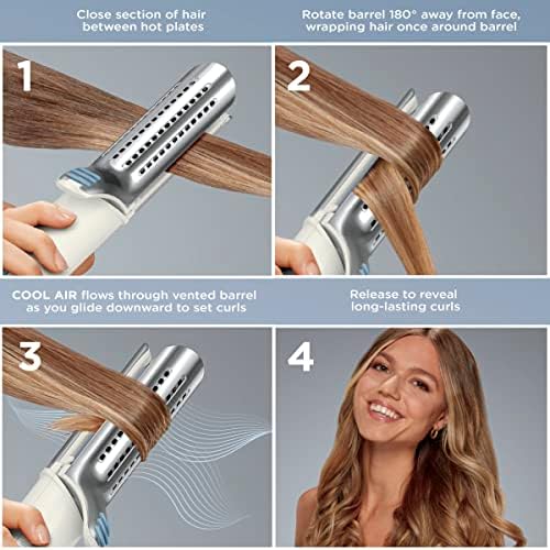INFINITIPRO BY CONAIR 2-in-1 Cool Air Curling Iron and Flat Iron Luxe, Protects Against Damage and Locks in Style for Effortless Long Lasting Curls, Waves & Straight Looks with One Tool - Image 5
