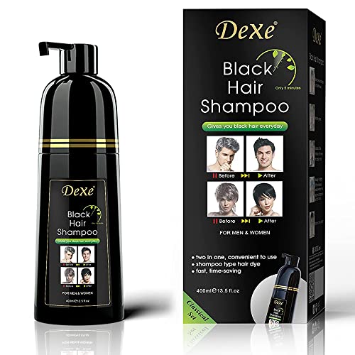 Ammonia-Free Instant Black Hair Shampoo Botanical Formula 30-Day Unisex Color 100% White Coverage