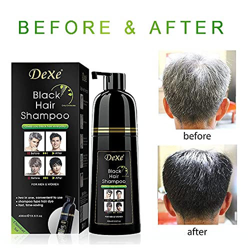 Ammonia-Free Instant Black Hair Shampoo Botanical Formula 30-Day Unisex Color 100% White Coverage - Image 4