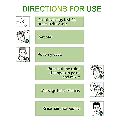 Ammonia-Free Instant Black Hair Shampoo Botanical Formula 30-Day Unisex Color 100% White Coverage - Image 7