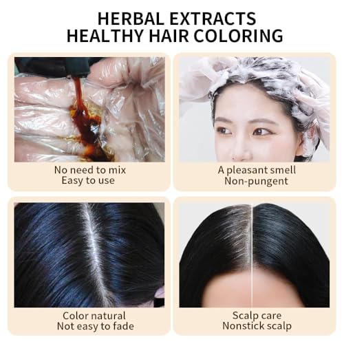 Herbal Instant Brown Hair Color Shampoo for Men and Women 3-in-1 Formula - Image 6
