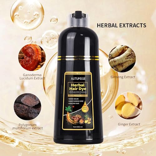Herbal Instant Brown Hair Color Shampoo for Men and Women 3-in-1 Formula - Image 3