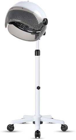 Ionic Hooded Dryer,Professional Standing Hair Dryer,Hooded Hair Dryer with Digital Display, Touch Controls and 3 Temperature Settings for Salon and Home Use