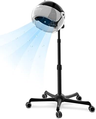 Ionic Hooded Hair Dryer 1875W Professional Height Adjustable Portable Salon Bonnet with 3 Temperature Settings