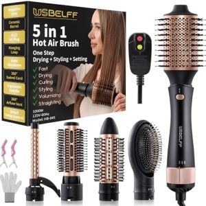Ionic Hot-Air Blow Dryer Brush Set for Quick Styling and Drying 13-Word Title