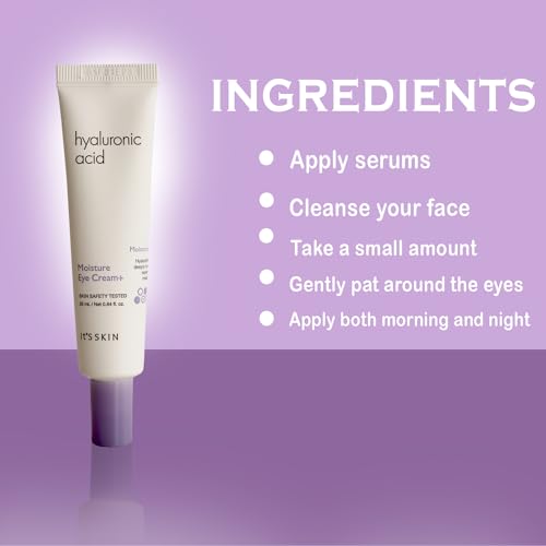 It'S SKIN Hyaluronic Acid Moisture Eye Cream, Moisturizing & Anti-Wrinkle Eye Treatment Moisturizer, Puffy Eyes & Dark Circles, Soothing & Revitalizing, 0.84 oz. - Image 4