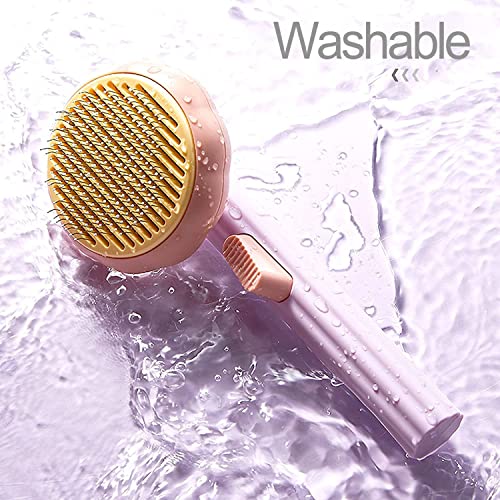 iZiv Cat Brush with Release Button, Pet Grooming Brushes for indoor Cats Shedding, pet comb for Long or Short Haired Cats, pumpkin cat hairbrush for Kitten Cats Dogs Rabbits Massage Removes Loose Fur - Image 5