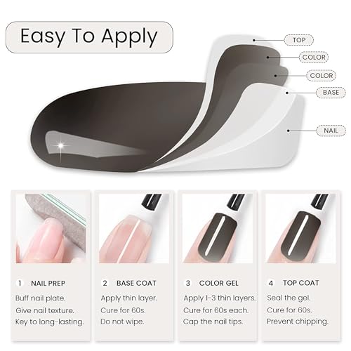 Autumn Shimmering Brown Color Changing Jelly Gel Nail Polish Kit 1 Piece for DIY Manicures - Image 6