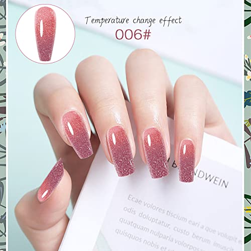 Jelly Gel Polish Nail Polish, Glitter Gel Polish Nude Gel Polish Gradient Color Chip-Resistant Quick Drying and Long-lasting Salon Manicure 0.26Fl OZ Nail Art Gel Nail Kit Prime of Day - Image 4