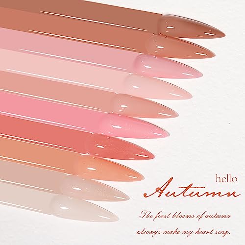 Jelly Nude Gel Nail Polish Set 10Pcs 7ml Semi-Transparent Neutral Colors for Home DIY Application - Image 6
