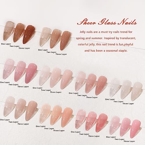 Jelly Nude Gel Nail Polish Set 10Pcs 7ml Semi-Transparent Neutral Colors for Home DIY Application - Image 2