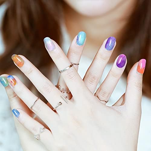 JERCLITY 20 Sheets Gradient Aurora Self-Adhesive Nail Wraps with File for Women and Kids - Image 3