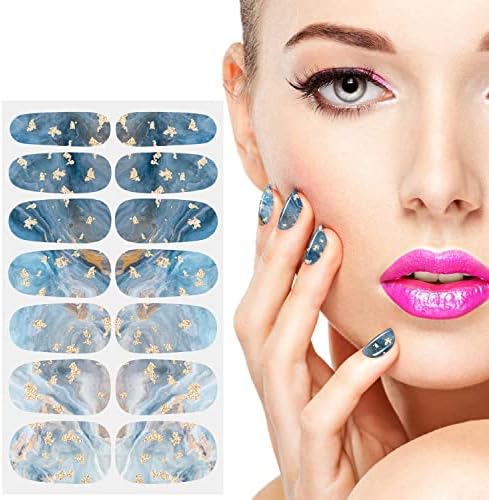 JERCLITY 336 Pieces 24 Sheets Women's Full Wrap Marble Nail Polish Strips Stickers Self-Adhesive Solid Color Gel Nail Strips Decals with Nail File for Women Girls Nail Decorations (Trendy Style) - Image 5