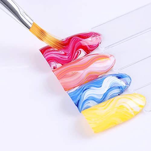 JERCLITY 7pcs Ombre Nail Brushes Set Nail Art Liner Brushes UV Gel Painting Acrylic Nail Brush Double Ended Sponge Nail Brush Nail Gradient Brush French Tip Nail Brushes for Nail Art Kit - Image 5