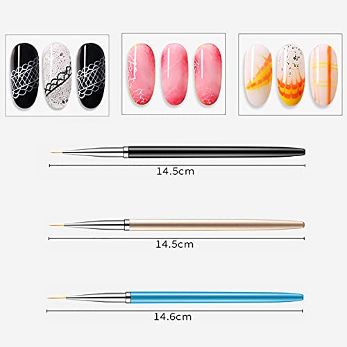 JERCLITY 7pcs Ombre Nail Brushes Set Nail Art Liner Brushes UV Gel Painting Acrylic Nail Brush Double Ended Sponge Nail Brush Nail Gradient Brush French Tip Nail Brushes for Nail Art Kit - Image 7