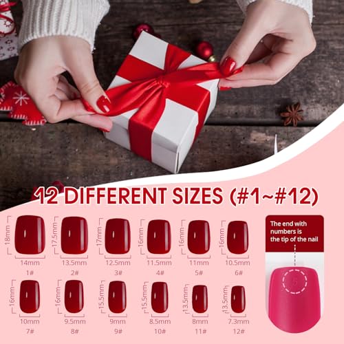 Jofay Short Solid Color Press On Acrylic Nail Kit 10 Pack with 7ml Glue - Image 7