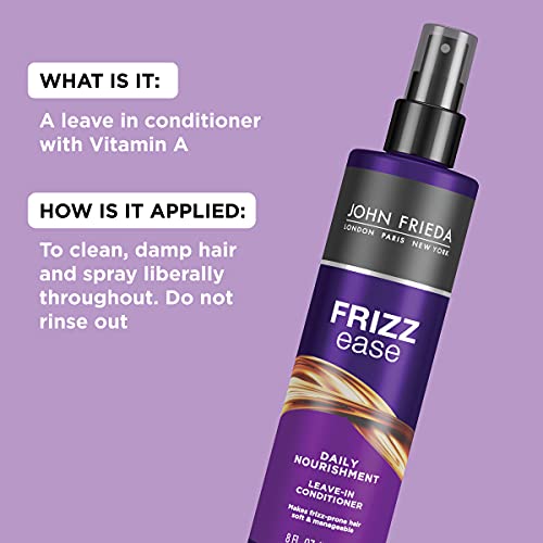 John Frieda Frizz Ease Daily Nourishment 8oz Leave-in Conditioner Moisturizing Formula - Image 5