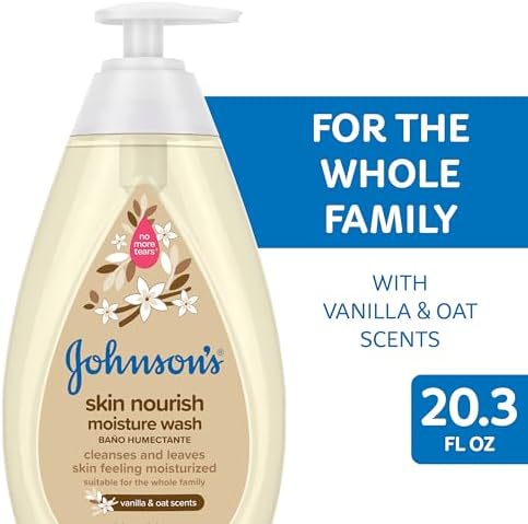 Johnson's Baby Skin Nourishing Moisture Baby Body Wash With Vanilla & Oat Scents, Hypoallergenic & Tear Free Baby Bath Wash, Paraben-, Dye-, Sulfate & Phthalate-Free, 20.3 fl. oz - Image 9