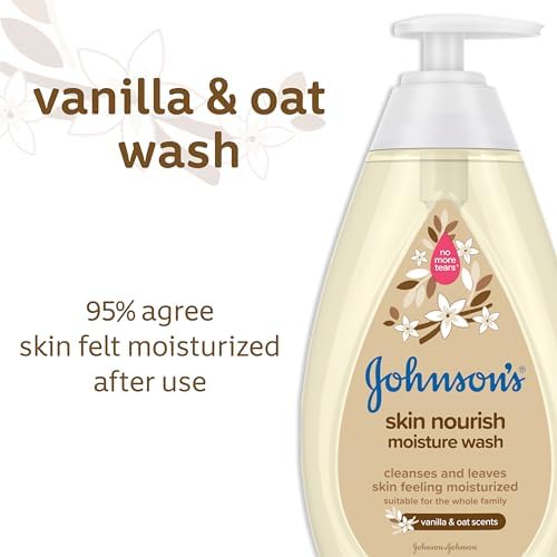 Johnson's Baby Skin Nourishing Moisture Baby Body Wash With Vanilla & Oat Scents, Hypoallergenic & Tear Free Baby Bath Wash, Paraben-, Dye-, Sulfate & Phthalate-Free, 20.3 fl. oz - Image 3