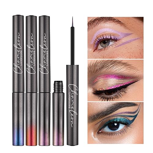 Jolilab Liquid Eyeliner, Glitter Liquid Eyeliner,6 Colors Liquid Glitter Eyeliner Set, Quick-Drying, Rich Pigment, Colourful, Holographic Glitter Multichrome Eyeliner Eyeshadows Makeup Set (A) - Image 5